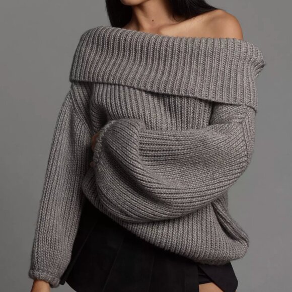 Anthropologie Sweaters - NWT Mare Mare x Anthropologie Off The Shoulder Chunky Sweater Large
